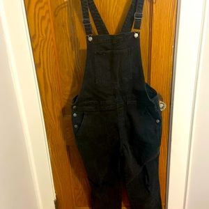 Womens Black Overalls .